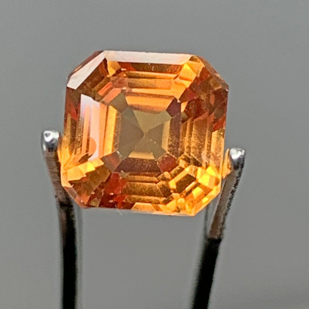 Radiant natural padparadscha sapphire gem 3.87 ct